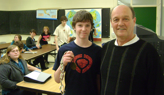 Dr. Morris Mott talks Olympics with students from Elton Collegiate.