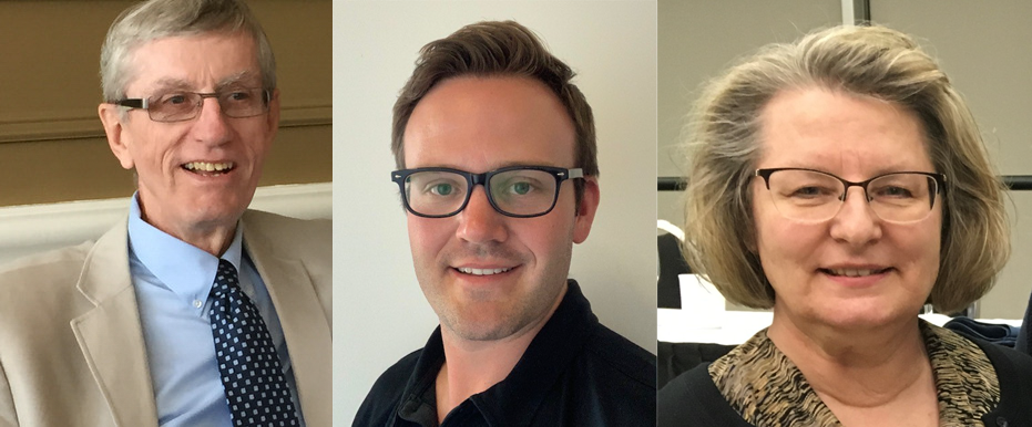 Headshots of three people.