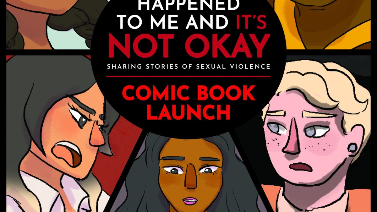 Event poster features faces of several people arranged around a circle