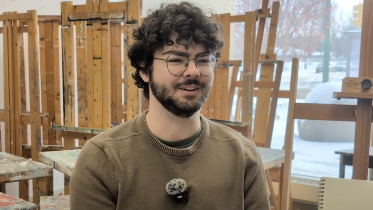 A man in an art studio