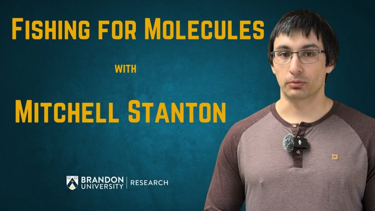 Picture of a man with the title "Fishing for Molecules with Mitchell Stanton"