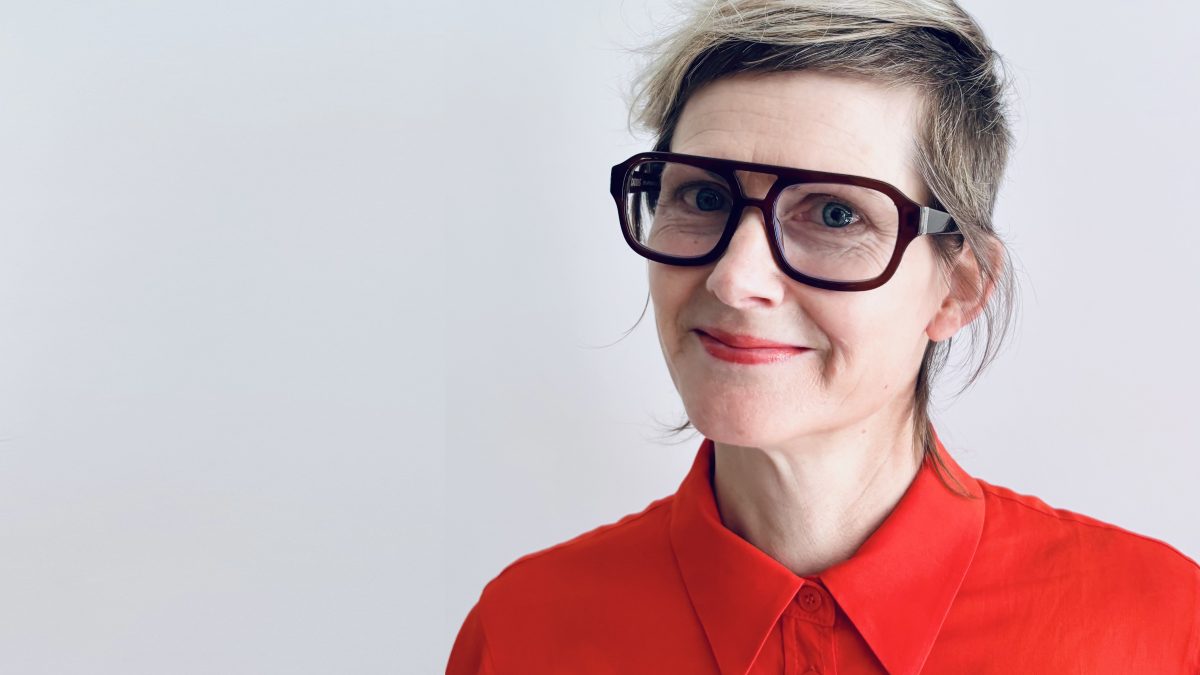 A woman in glasses