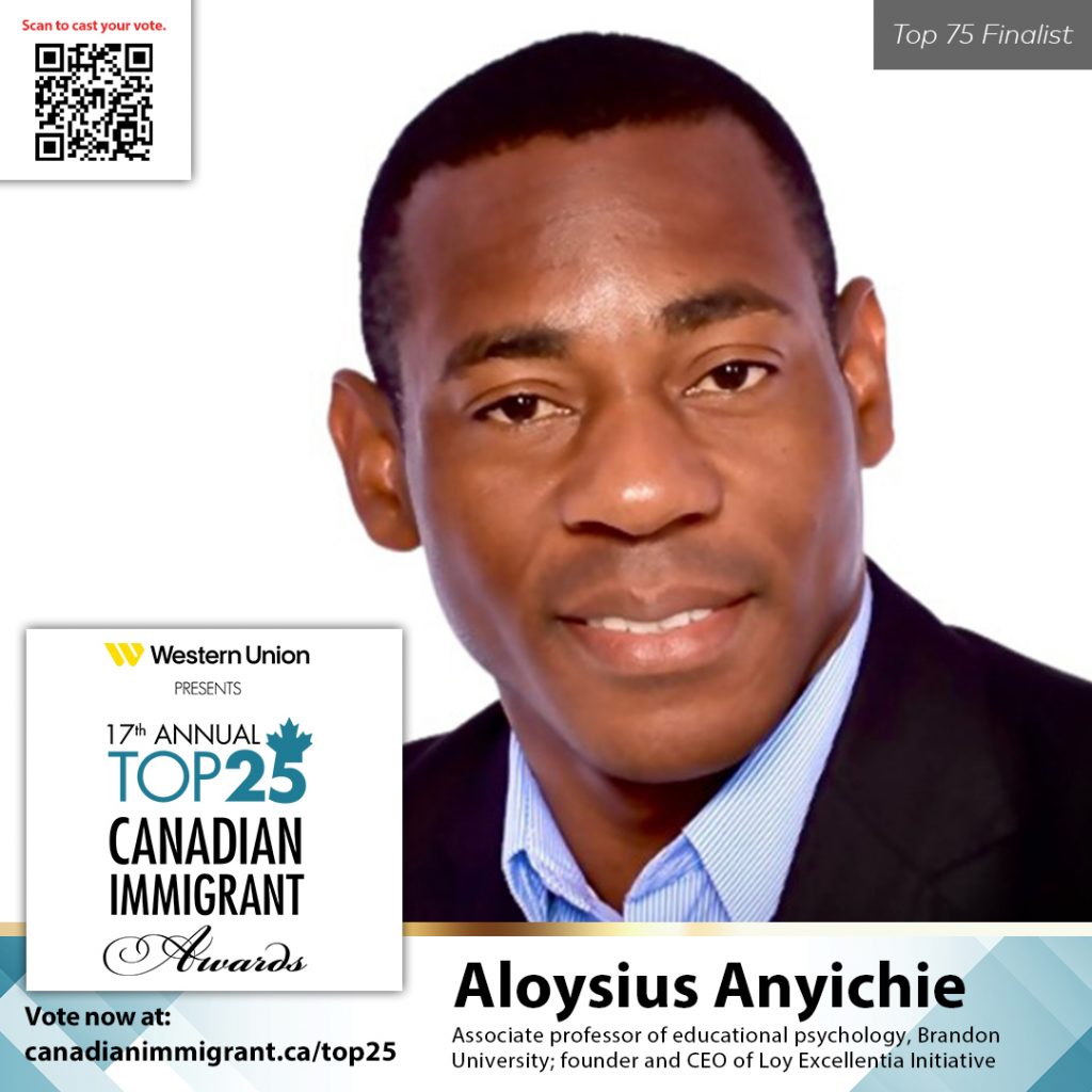Headshot of a man. Text says "17th Annual Top 25 Canadian Immigrant Awards"