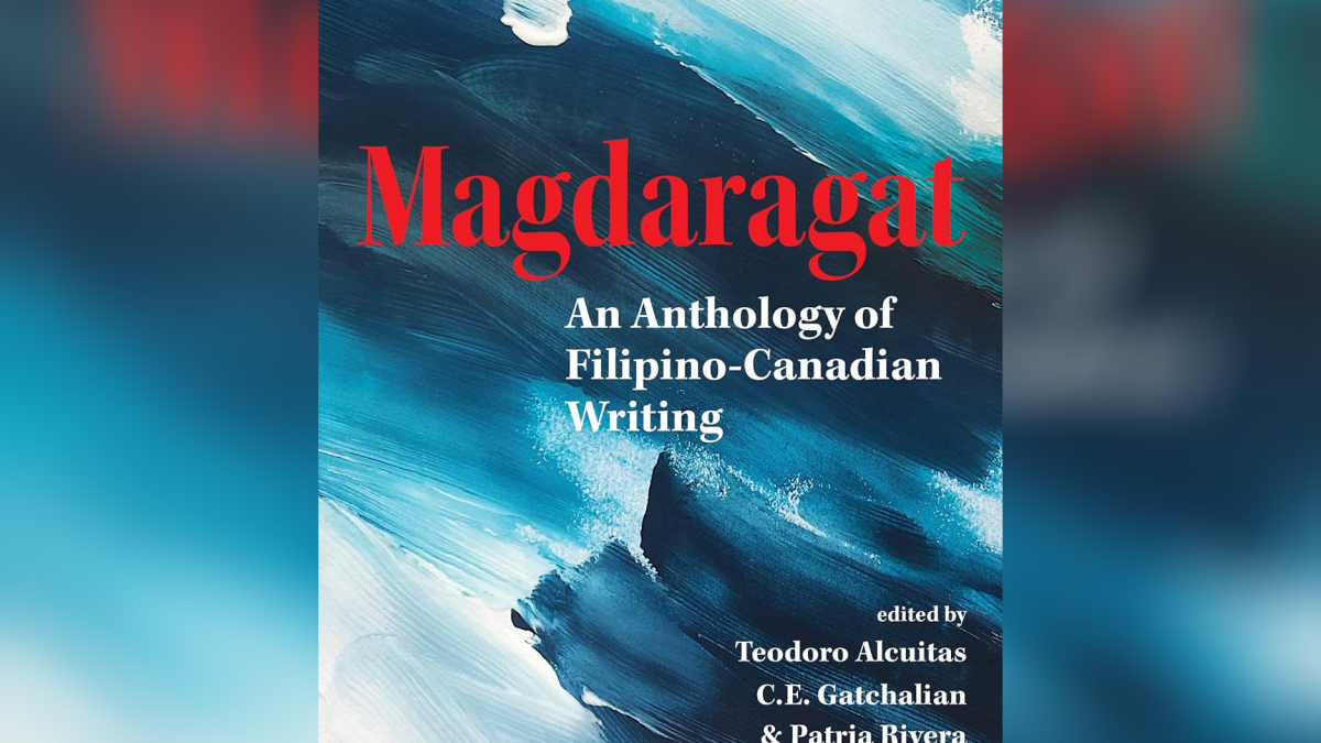 Book cover with abstract art. The book title is Magdaragat.