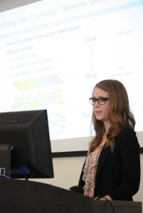 Danielle Sharanowski delivers research findings