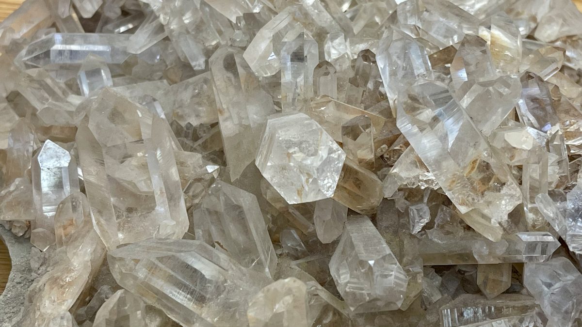 Closeup view of crystals