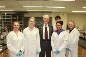 Dr. Peter Letkeman with BU Science students